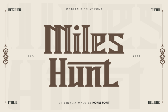 Miles Hunt: A Vintage Display Font for Handmade Creators