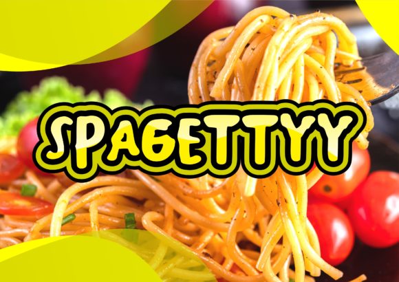 Spagettyy: A Playful Display Font for Food-Themed Branding
